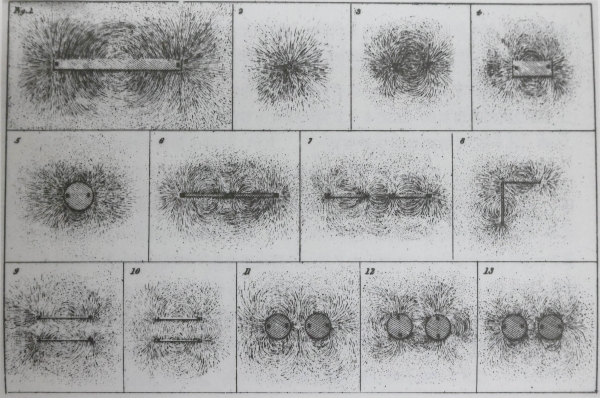 80.法拉第在《电学》（1852年）中展示的磁石周围的铁屑分布图.jpg